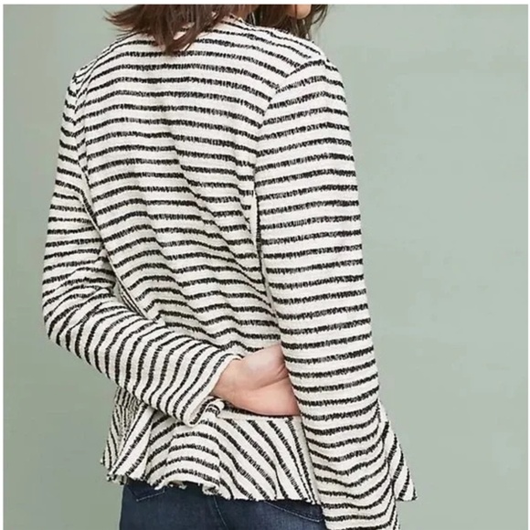 Anthropologie Dolan Peplum Blazer Black and White - Picture 2 of 8